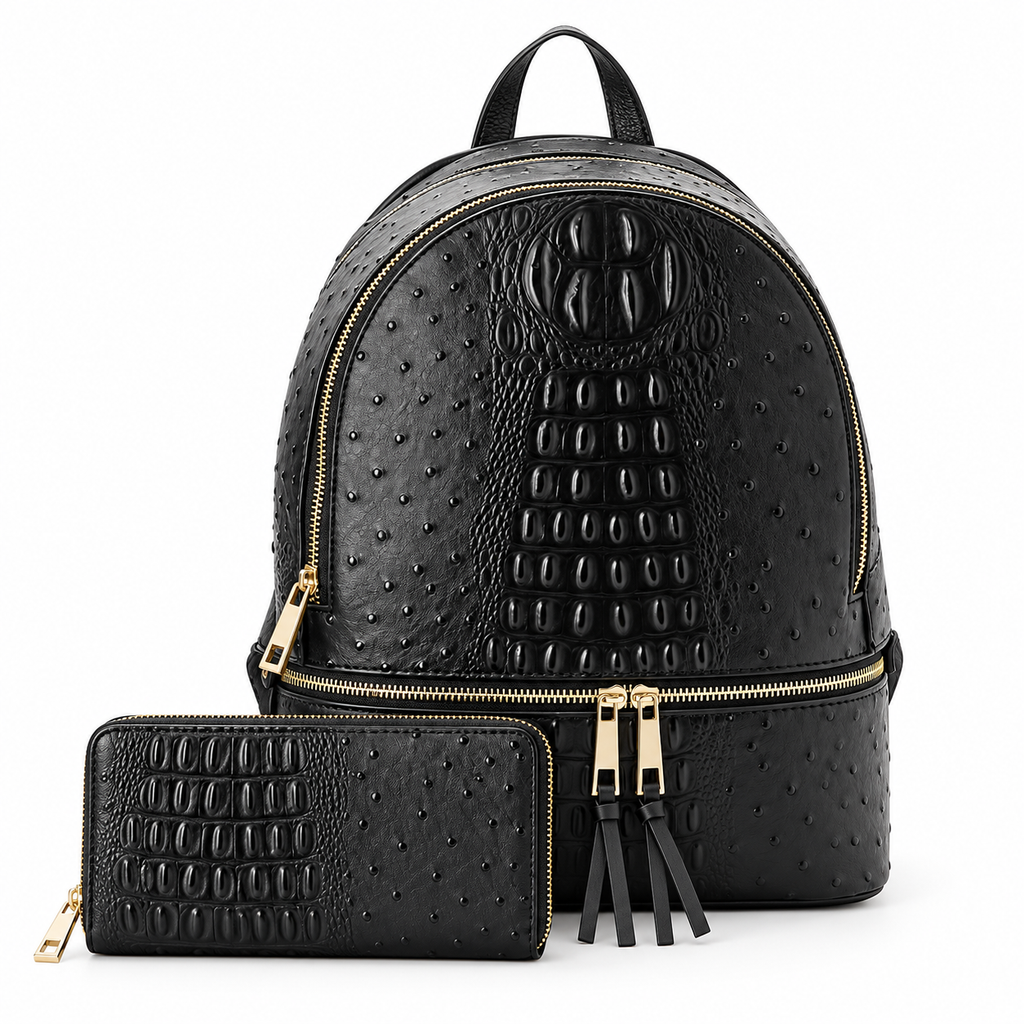 Tatum Embossed Backpack Set