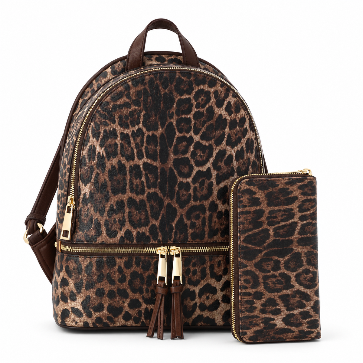 Nadia Leopard Backpack Set