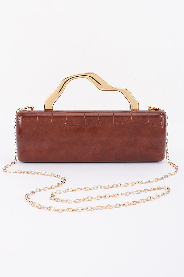 Celeste Faux Croc-Embossed Clutch