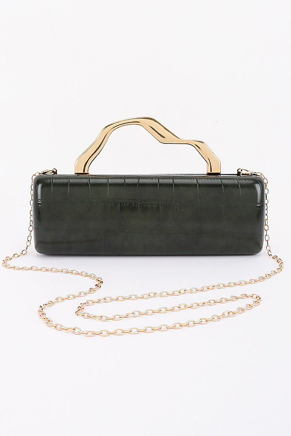 Celeste Faux Croc-Embossed Clutch