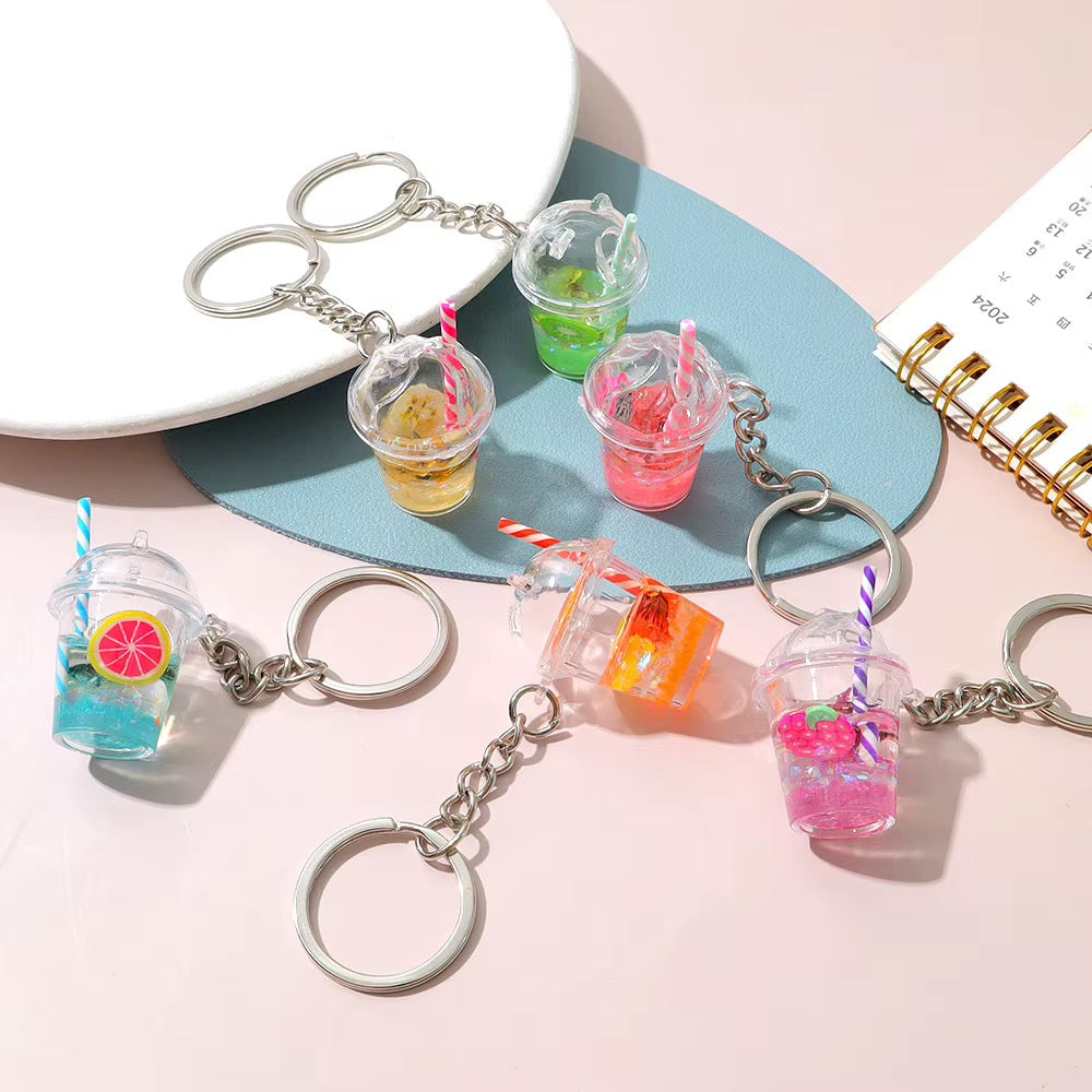 Boba tea keychain set - all 6 assorted colors