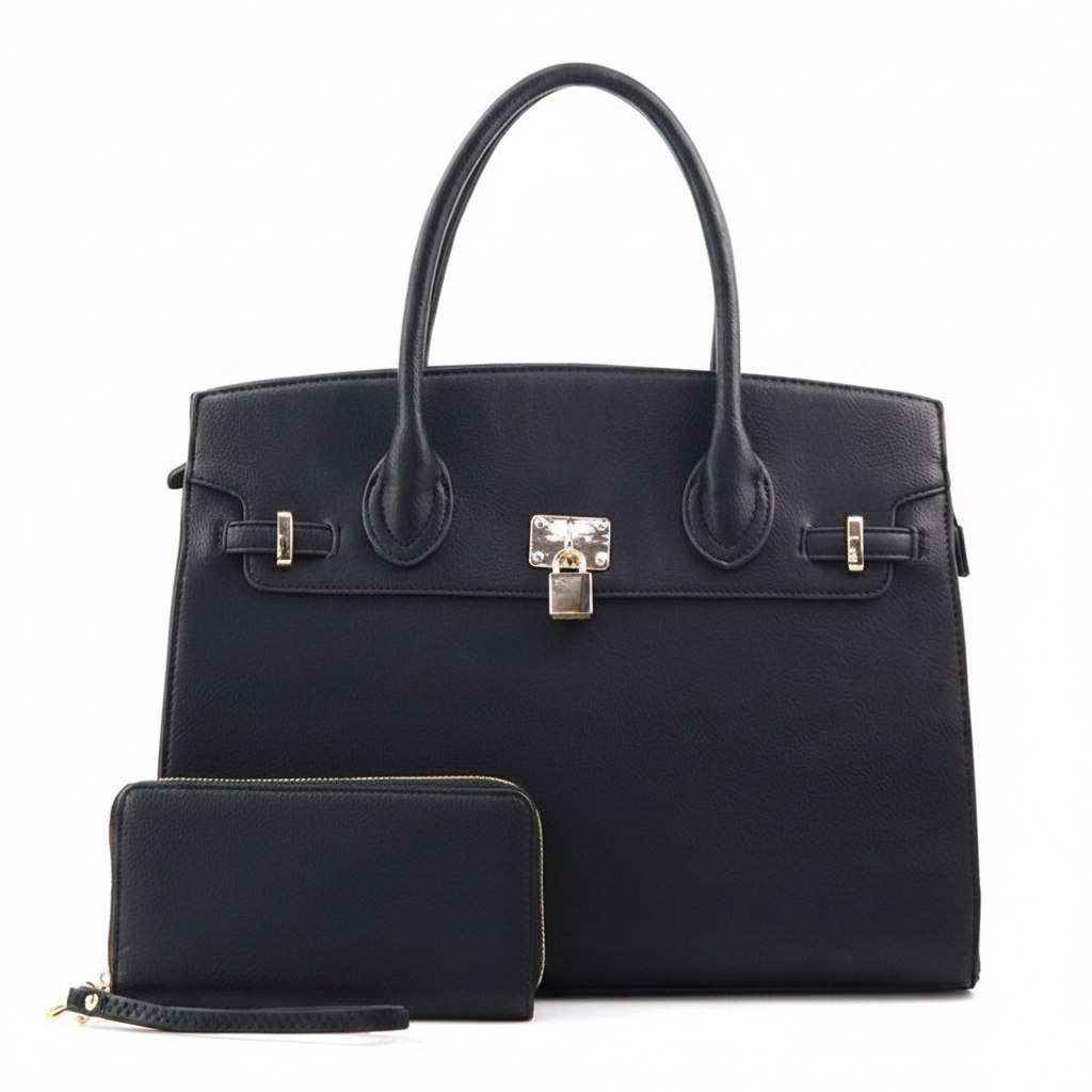 Genevieve XL Structured Satchel & Wallet Set