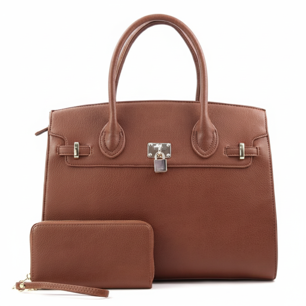 Genevieve XL Structured Satchel & Wallet Set