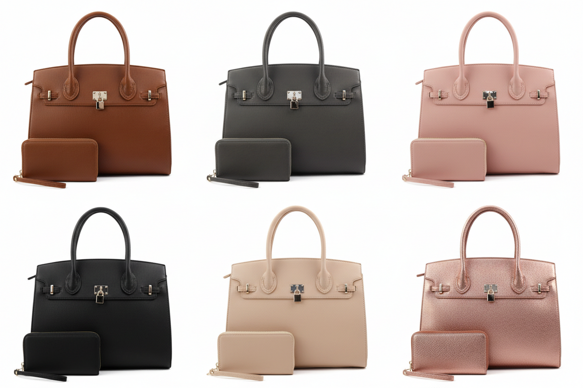 Genevieve XL Structured Satchel & Wallet Set