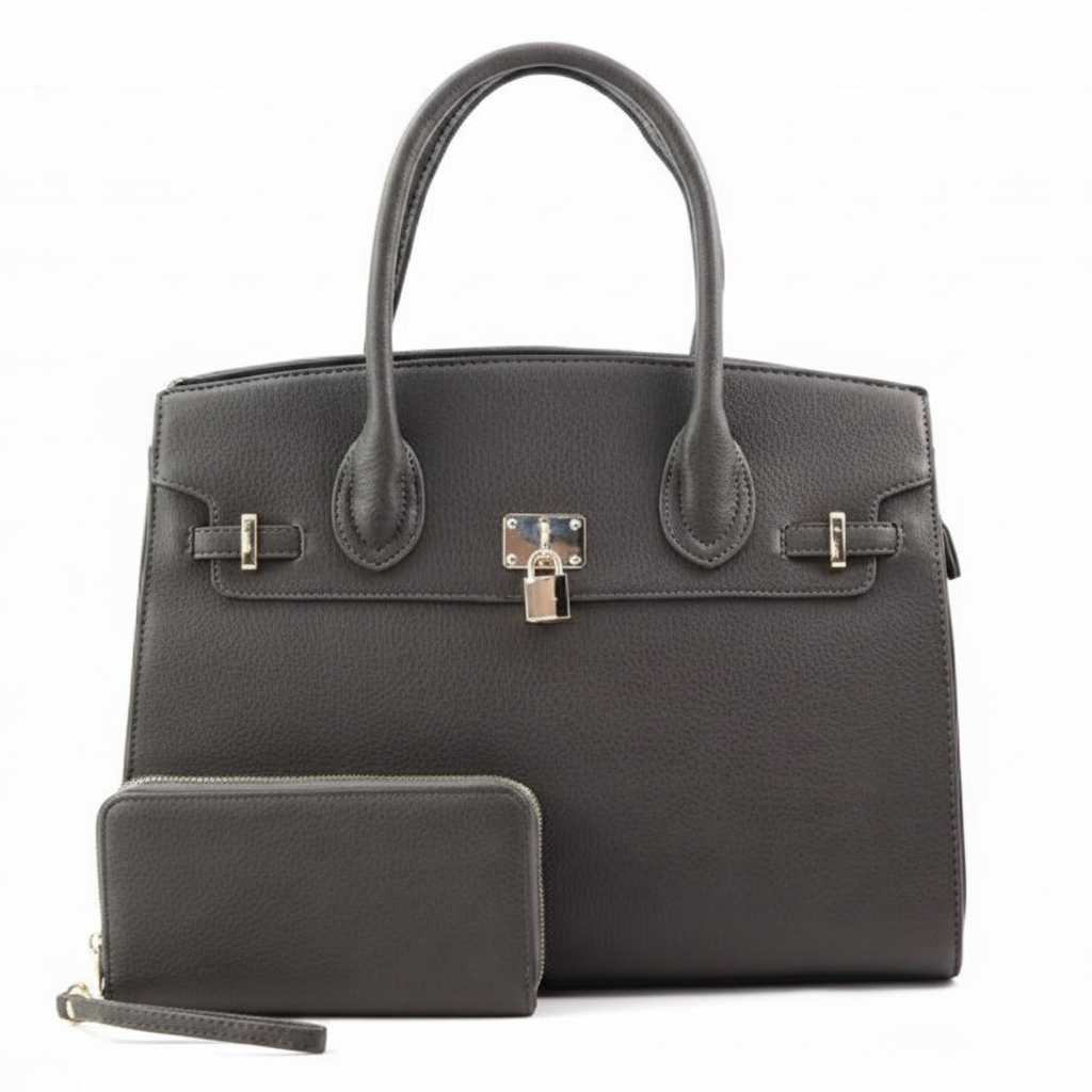Genevieve XL Structured Satchel & Wallet Set