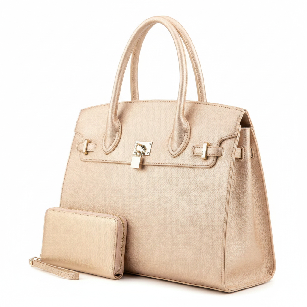 Genevieve XL Structured Satchel & Wallet Set