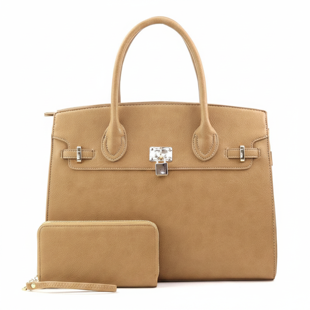 Genevieve XL Structured Satchel & Wallet Set